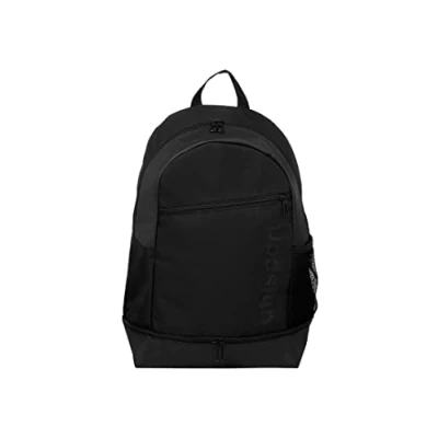 Imagen de uhlsport ESSENTIAL Backpack Outdoor Indoor Gym Fútbol Balonmano mochila multifuncional con compartimento inferior repelente al agua negro 20 litros