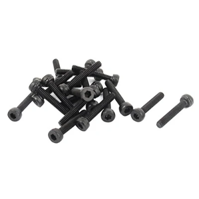 Imagen de sourcing map sourcingmap® M2 x 12mm Tornillos de cabeza hueca hexagonal Métricas aleación 12.9 acero negro 20pcs
