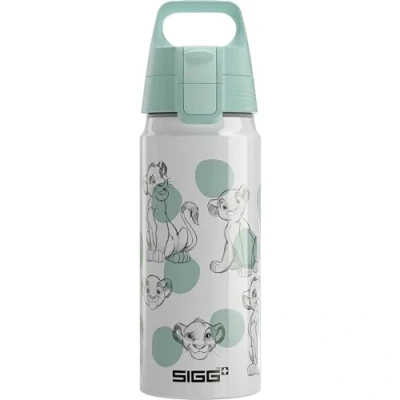 Imagen de Sigg WMB ONE Disney Simba y Nala Blanco cantimplora infantil (0.6 L), hermética sin sustancias nocivas, botella de aluminio ligera fabricada en Suiza