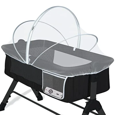 Imagen de Orzbow Universal Mosquitera Cuna Bebe,Respirable Red Antimosquitos Bebe con Cremallera para Colecho,Estable de Viaje Malla Densa,Bloquear Gatos e Insectos (Blanco)
