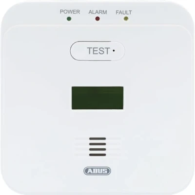 Imagen de ABUS COWM510 Detector de monóxido carbono con alarma 85 dB, botón prueba, sensor 10 años y pantalla LCD, color blanco