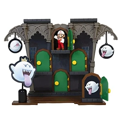 Imagen de Super Mario Mansión Boo con Detalles Lujosos y la Exclusiva Figura de Acción Articulada “Mario Bros 6 cm Juguete para Niños Mecanismos Accionables 3 años +