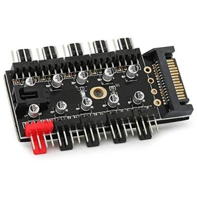Imagen de PC Chasis Ventilador Hub PWM Control 12V CPU de refrigeración Controlador divisor 4 pines Fan SATA / 4D para placa base 3P(SATA)