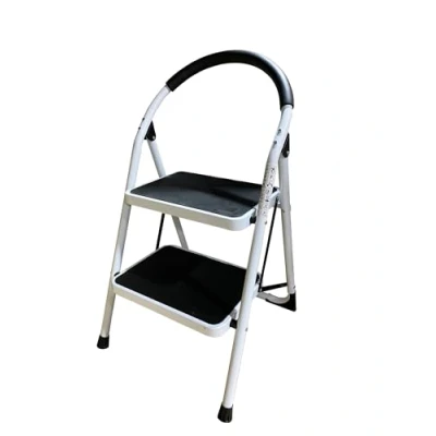 Imagen de Escalera Plegable de Metal Domestica, Taburete peldaño Extra Ancho y con Apoyabrazos Carga hasta 150 KG, (2 peldaños)