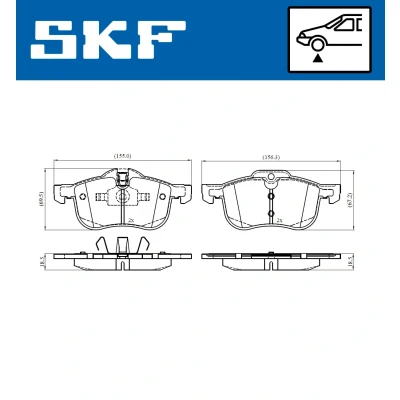 Imagen de SKF VKBP 80385 Juego de pastillas freno preparado para indicador desgaste