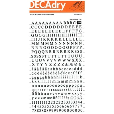 Imagen de APLI SDD230F Letras y números transferibles negros super 6 mm, 390 caracteres