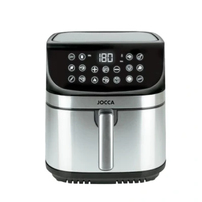 Imagen de JOCCA Freidora de Aire Caliente 9L Sin Aceite 9 Litros Air Fryer Gran Capacidad Temporizador Temperatura Ajustable Cocina Sana Potencia 2200W Programas Pantalla Táctil (Plata)