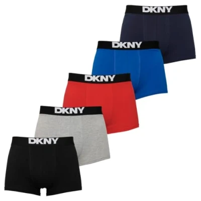 Imagen de DKNY Walpi, Bañador para Hombre, (Pack de 5), Negro/Gris/Rojo/Azul, M