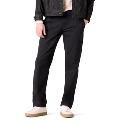 Imagen de Amazon Essentials Pantalón Chino elástico de Corte Recto y Estilo Informal Hombre, Negro, 33W / 28L