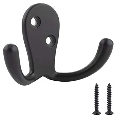 Imagen de Amazon Basics AB4900 FB 5 Curva Perchero para albornoz, negro mate