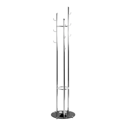 Imagen de Haku möbel appendiabiti cromo, nero, metallo, vetro di sicurezza 10 mm dim. a 183 cm x ø 40 cm, stile moderno