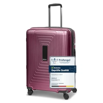 Imagen de REDOLZ Essentials 14 Productos habituales, Color negro., Trolley M+ (66 cm) erweiterbar, Carro rígido con ruedas giratorias