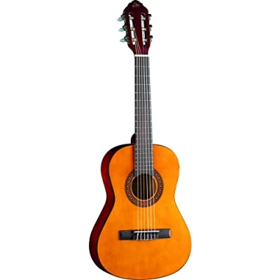 Imagen de EKO Guitars Guitarra clásica CS 2 natural Serie Studio, escala 1/2, tapa de tilo laminado, bandas y fondo mango diapasón abedul, funda incluida, color