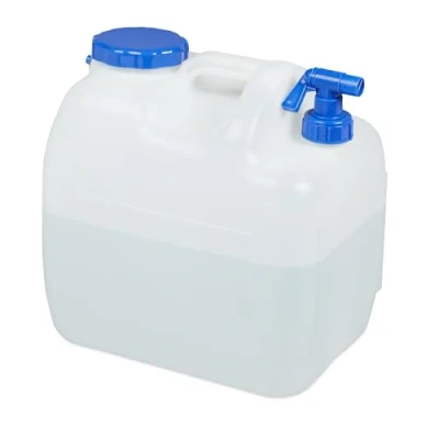Imagen de Relaxdays Bidón de Agua con Grifo, Tapa Rosca, Garrafa XL, Camping, 23L, Sin BPA, 1 Ud., Blanco