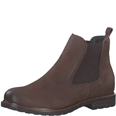 Imagen de Tamaris Mujer Botines, señora Botas Chelsea,Botas,Medias Botas,botín,Bota de Deslizamiento,Plano,Chocolate Nub.,37 EU