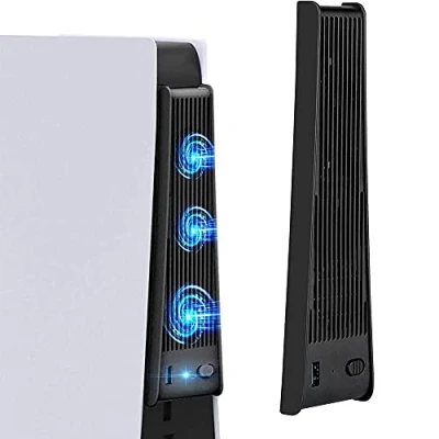 Imagen de MMOBIEL 3 ventiladores de refrigeración externos con USB 3.0 compatibles PlayStation PS5 y Digital Edition Negro Incl. Puerto