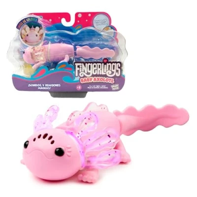 Imagen de Bizak Fingerlings Axolot Interactivo, Ajolote Rosa Que Nada de Verdad, con más 50 Sonidos y reacciones, Sabe Cuando está en tu Mano adivina Estado ánimo (61853142)