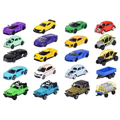 Imagen de Majorette Set de 20 Vehículos Juguete en Metal (7,5 cm), Incluye Funda Transporte y Almacenamiento, Adecuado a Partir 3 años e Ideal para Coleccionistas (212058595)