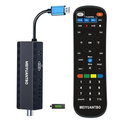 Imagen de Decodificador TDT HD 2024 Mini TV Stick, DVB T2, 1080P H265 HEVC Principal 10 bit, Soporta IPTV/USB WiFi/DLNA/PVR/Multimedia [ Mando a Distancia 2 en 1 con Control de ]