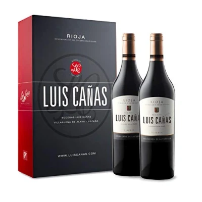 Imagen de Luis Cañas Vino Tinto con D.O. Rioja Reserva Familia Variedad Tempranillo, Carbernet Sauvigon Notas de Fruta Negra Barricas Roble Francés y Americano Estuche Cartón 2 Botellas 75 cl