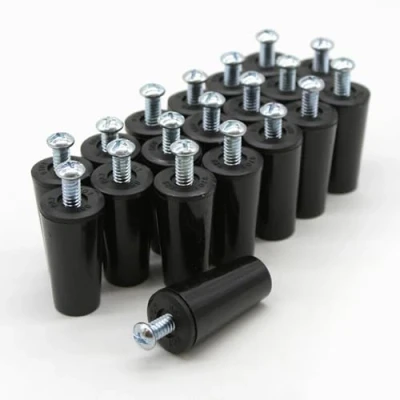Imagen de DOJA Barcelona Topes Persianas Pack De 20 Persiana Negro Longitud 60mm PVC para Recambios Enrollables, Accesorios Persianas, Tope Amortiguador