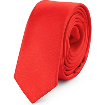 Imagen de Ladeheid Corbatas Estrechas Diversidad de Colores Accesorios Ropa Hombre SP 5 (150cm x 5cm, Rojo)