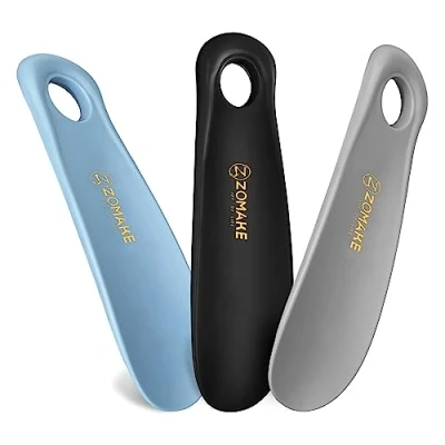 Imagen de ZOMAKE Calzador de Zapatos 18.5CM Plastico Calzadores para Personas Mayores con Colgante Agujero 3Piezas Shoe Horn Fácil Utilizar