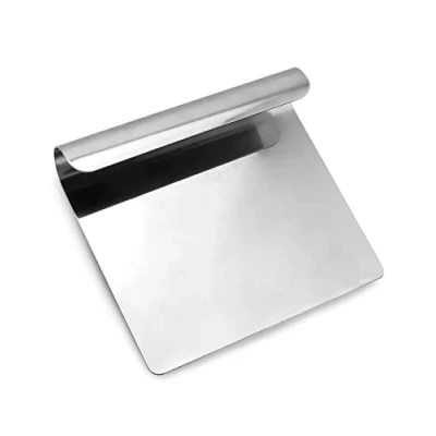 Imagen de QWORK® cortador de masa, espátula para raspador cocina, utensilio 14 X 12 cm, acero inoxidable