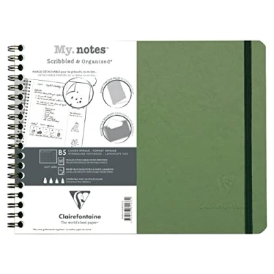 Imagen de Clairefontaine 782433C Age Bag My.Notes cahier reliure intégrale à marge détachable 25x19cm 120p détach. DOT vert