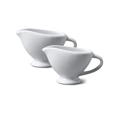 Imagen de WM Bartleet &amp; Sons 1750 TSET30 Juego de 2 salseras tradicionales, porcelana, tamaño pequeño, Blanco, 90ml/90ml