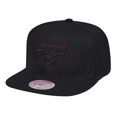 Imagen de Mitchell &amp; Ness NBA Red Frame Snapback Gorra (Chicago Bulls), Negro , Talla única