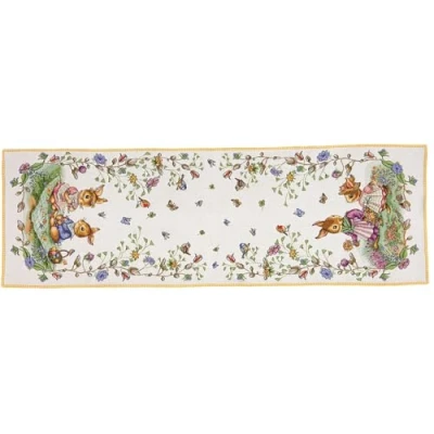 Imagen de Villeroy &amp; Boch Spring Fantasy Camino De Mesa Verde,Blanco, Centro Decorativo, Tapete Mesa, Pascua Decoración, Decoración Pascua, Algodón,Poliéster