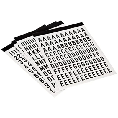 Imagen de APLI 4415 Pegatinas, letras, números, signos, 15 mm, color negro