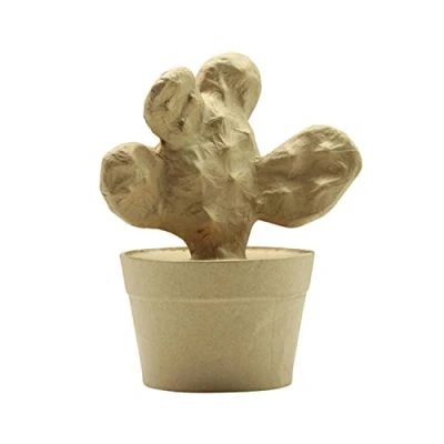 Imagen de Décopatch HD047C Soporte de papel marrón maché, 9,5 x 13 16,5 cm, Cactus