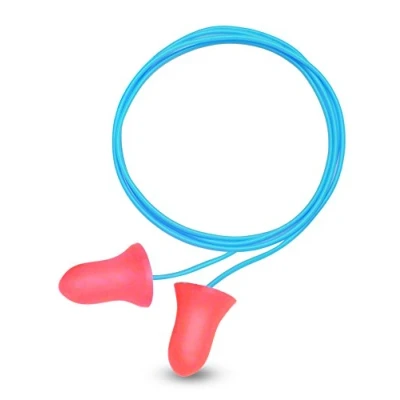 Imagen de Honeywell 3301130 Howard Leight Tapones para los oídos con cable de un solo uso Max, SNR 37 (paquete 100 pares)