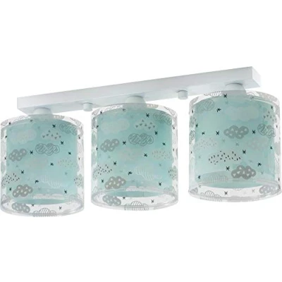 Imagen de Dalber Lámpara Infantil Plafón Techo 3 luces Clouds Nubes verde mint, 15 W, 51 x 20.5 cm