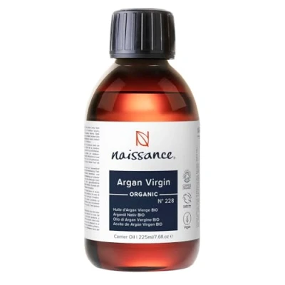 Imagen de Naissance Aceite Vegetal de Argán Marruecos BIO (No. 228) 225ml Natural, Certificado Ecológico Hidratante Rostro, Cabello, Barba, Uñas, Cutículas, Cuerpo, Masaje, Aromaterapia