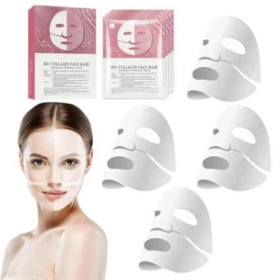 Imagen de WAWJ® Bio Collagen Real Deep Mask, Máscara de Colágeno,Máscara Colágeno Sungboon,Máscara Reverse Film Volume Peel Off Facial Colágeno,Películas (4 pcs)