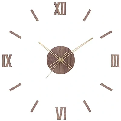 Imagen de Prim Romulus Reloj de Pared Madera DIY, Hecho en la UE, Nœmeros 3D, Romanos, Oscura, 600 1000 mm, para Sal›n, Cocina, Dormitorio