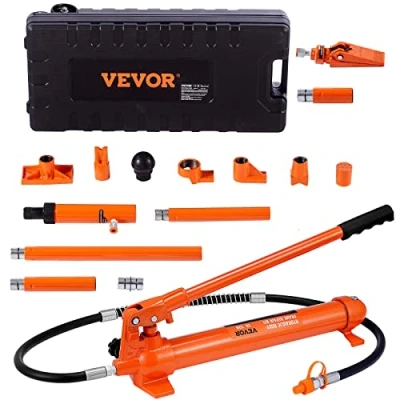 Imagen de VEVOR Kit de Ariete Hidráulico Portátil 10 T Reparación Energía para Carrocería 135 mm Juego Cilindros Hidráulicos con 4 Vástagos 100/195/300/500 Coches Construcción