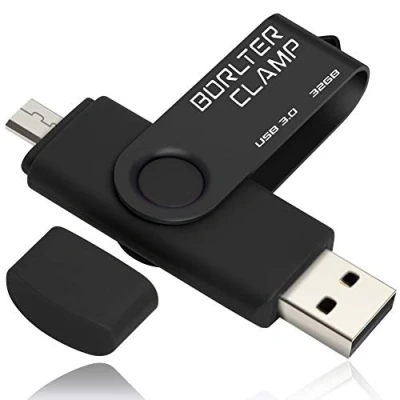 Imagen de 32GB Memoria USB, Unidad Flash USB de Puerto Doble (USB 3.0 y Micro USB), OTG Memory Stick Pendrive para Smartphones, Tabletas Computadoras (Negro)