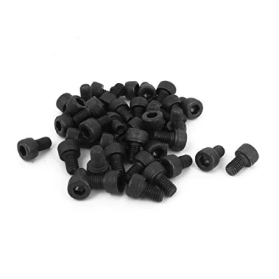 Imagen de sourcing map sourcingmap® M5 x 8 mm Tornillos de cabeza hueca hexagonal Métricas aleación 12.9 acero negro 50pcs