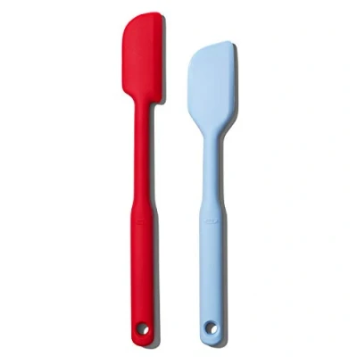 Imagen de OXO espátulas Good Grips Juego de 2 raspadores Silicona, Rojo