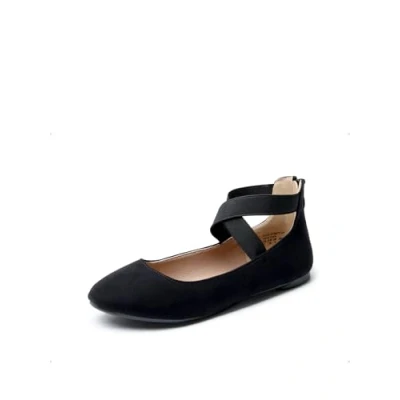 Imagen de DREAM PAIRS Bailarinas Mujer Zapatos Planos Comodo Ballet Flats con Correa de Tobillo Negro Sole_Stretchy E Talla 40 (EUR)