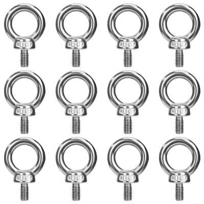 Imagen de QIMEI SHOP Anillos de Elevación M6 Cancamo Pernos Ojo Tornillos Argollas Acero Inoxidable 304 Cáncamos para Colgar y Fijar 12 Piezas