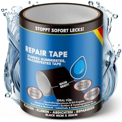 Imagen de ATG® Parches piscina Reparación de Parche bajo agua Cinta adhesiva subacuática impermeable (10 x 150 cm) SUP, kayaks inflables, colchones aire, tubos