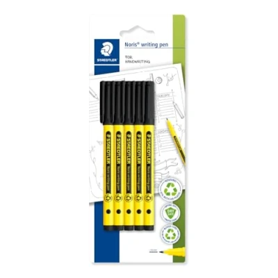 Imagen de STAEDTLER 307 9 BK5 Noris Bolígrafo de escritura a mano, color negro (paquete 5)