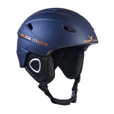 Imagen de BLACK CREVICE Casco de esquí Kitzbühel I diseño Deportivo para Hombre y Mujer policarbonato Transpirable Talla Ajustable (XL, Marina/Naranja)