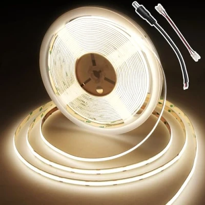 Imagen de BERIXDEEP Tira LED COB 10M, Blanco Natural con 384LEDs/m, Ancho 8mm, CRI 90+, Tiras Regulable DC24V para Dormitorio, Cocina, Espejo (sin Fuente de Alimentación), 4000K