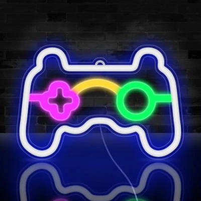 Imagen de Jinlaili letrero de Neón LED, Neon Gamepad, Luces USB, noche Pared con neón, Gamer Decoración la Habitación, para el Dormitorio Juegos